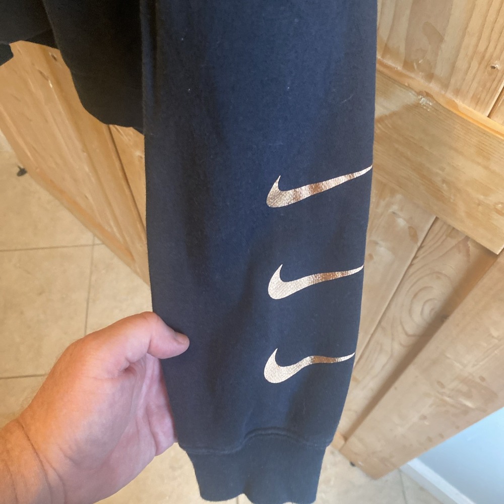 Nike Air Bronze and Silver Metallic Square Logo Hoodie Size Small Nice Shape - Picture 5 of 6